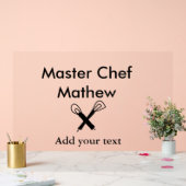 Master chef-kok keuken bakkerij kok voeg tekst naa acryl bord (Huwelijk)