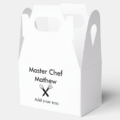 Master chef-kok keuken bakkerij kok voeg tekst naa bedankdoosjes (Geopend)