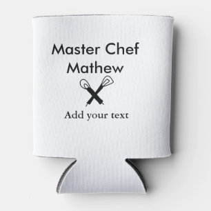 Master chef-kok keuken bakkerij kok voeg tekst naa blikjeskoeler