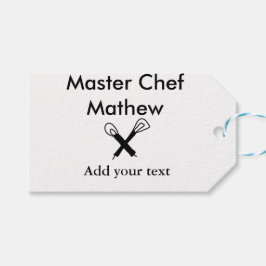 Master chef-kok keuken bakkerij kok voeg tekst naa cadeaulabel