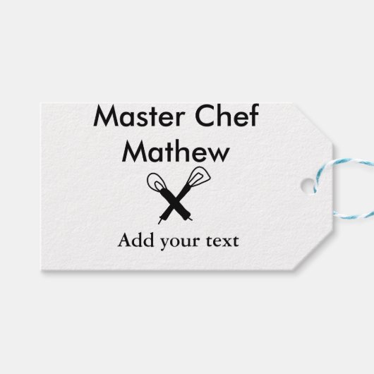 Master chef-kok keuken bakkerij kok voeg tekst naa cadeaulabel (Voorkant (Horizontaal))
