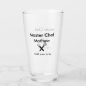 Master chef-kok keuken bakkerij kok voeg tekst naa glas (Achterkant)