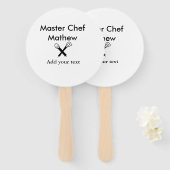 Master chef-kok keuken bakkerij kok voeg tekst naa handwaaier (Voorkant en achterkant)