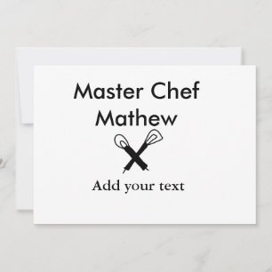 Master chef-kok keuken bakkerij kok voeg tekst naa kaart