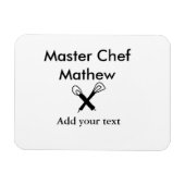 Master chef-kok keuken bakkerij kok voeg tekst naa magneet (Horizontaal)