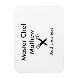 Master chef-kok keuken bakkerij kok voeg tekst naa magneet