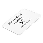 Master chef-kok keuken bakkerij kok voeg tekst naa magneet (Linkerzijde)