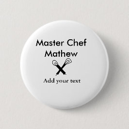 Master chef-kok keuken bakkerij kok voeg tekst naa ronde button 5,7 cm