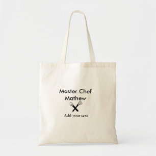 Master chef-kok keuken bakkerij kok voeg tekst naa tote bag