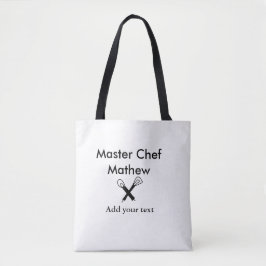 Master chef-kok keuken bakkerij kok voeg tekst naa tote bag