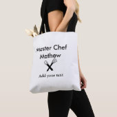 Master chef-kok keuken bakkerij kok voeg tekst naa tote bag (Dichtbij)
