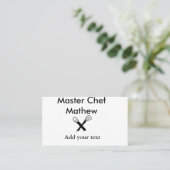 Master chef-kok keuken bakkerij kok voeg tekst naa visitekaartje (Staand voorkant)