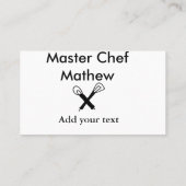 Master chef-kok keuken bakkerij kok voeg tekst naa visitekaartje (Achterkant)