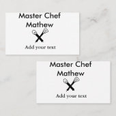 Master chef-kok keuken bakkerij kok voeg tekst naa visitekaartje (Voorkant / Achterkant)