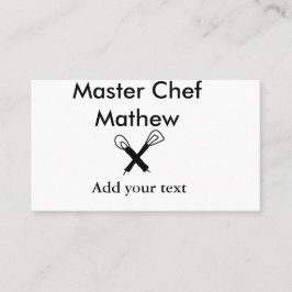 Master chef-kok keuken bakkerij kok voeg tekst naa visitekaartje