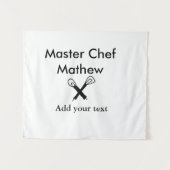 Master chef-kok keuken bakkerij kok voeg tekst naa wandkleed (Voorkant (horizontaal))