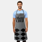 Master Chef naam gepersonaliseerde zwart grijs che Schort (Gedragen)
