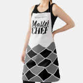 Master Chef naam gepersonaliseerde zwart wit check Schort (Insitu)