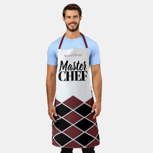 Master Chef naam gepersonaliseerde zwarte granaat  Schort