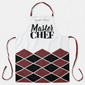 Master Chef naam gepersonaliseerde zwarte granaat  Schort (Voorkant)