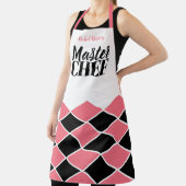 Master Chef naam gepersonaliseerde zwarte rode che Schort (Insitu)
