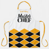 Master Chef naam gepersonaliseerde zwarte sinaasap Schort (Voorkant)
