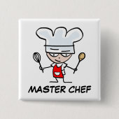Master chef pinback-toets vierkante button 5,1 cm (Voorkant)
