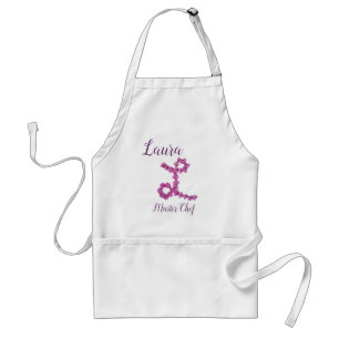 Master Chef Pink Flower Letter L Florence Monogram Standaard Schort