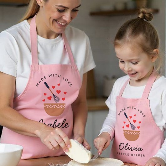Master Chef Roze Familie Matching Schort