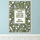 Master Chef Typografie Design Canvas Afdruk (Insitu (Houten vloer))