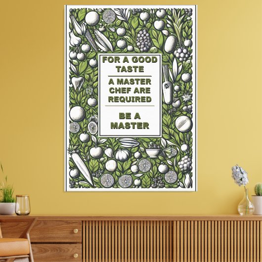  Master Chef Typografie Design Canvas Afdruk (Insitu (Woonkamer))