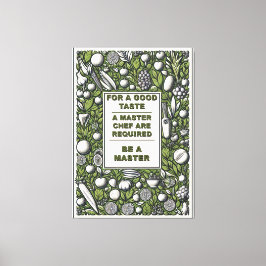 Master Chef Typografie Design Canvas Afdruk