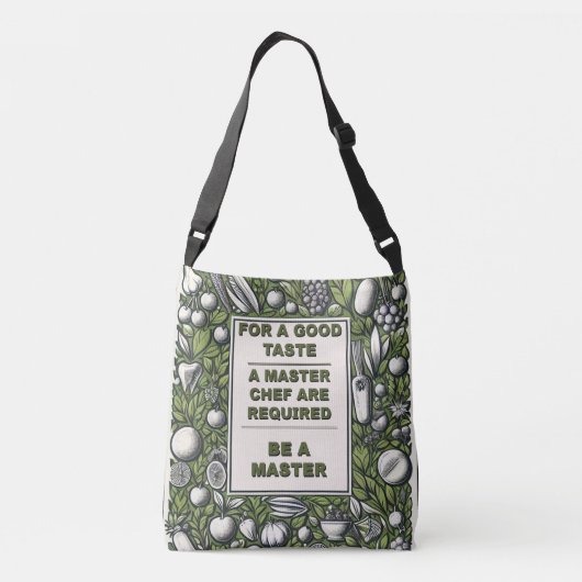 Master Chef Typografie Design Crossbody Tas (Achterkant)