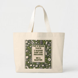 Master Chef Typografie Design Grote Tote Bag