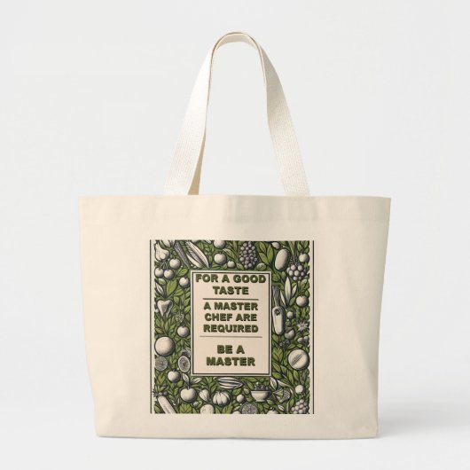 Master Chef Typografie Design Grote Tote Bag (Voorkant)