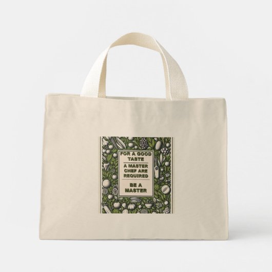  Master Chef Typografie Design Mini Tote Bag (Achterkant)