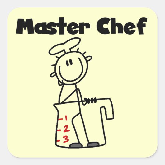 Master Chef Vierkante Sticker (Voorkant)