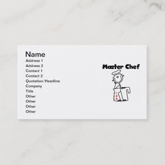 Master Chef Visitekaartje (Voorkant)