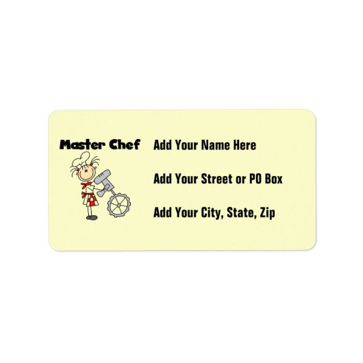 Master Chef - Vrouw Etiket (Voorkant)