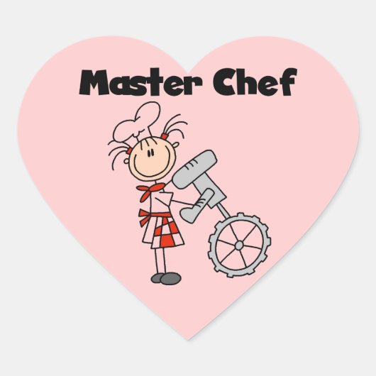 Master Chef - Vrouw Hart Sticker (Voorkant)