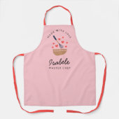 Master Chef Vrouw Roze Familie Matching Schort (Voorkant)