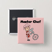 Master Chef - Vrouw Vierkante Button 5,1 Cm (Voorkant /achterkant)