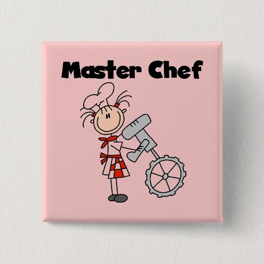 Master Chef - Vrouw Vierkante Button 5,1 Cm (Voorkant)