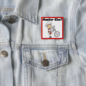 Master Chef - Vrouw Vierkante Button 5,1 Cm (In situ)