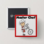 Master Chef - Vrouw Vierkante Button 5,1 Cm (Voorkant /achterkant)