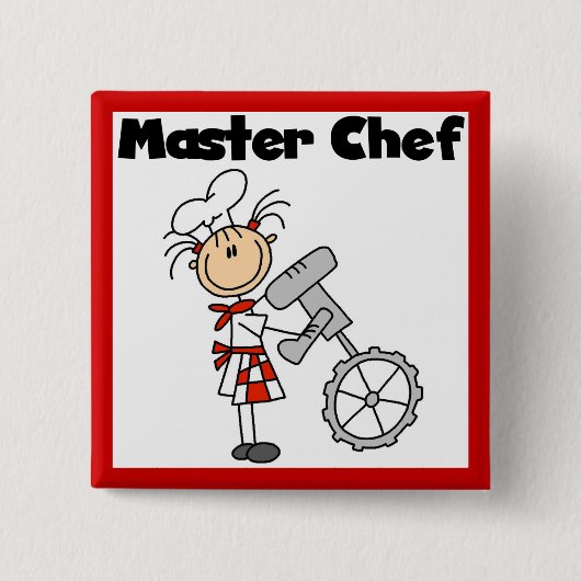 Master Chef - Vrouw Vierkante Button 5,1 Cm (Voorkant)