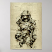 Master Chief Sketch Poster (Voorkant)