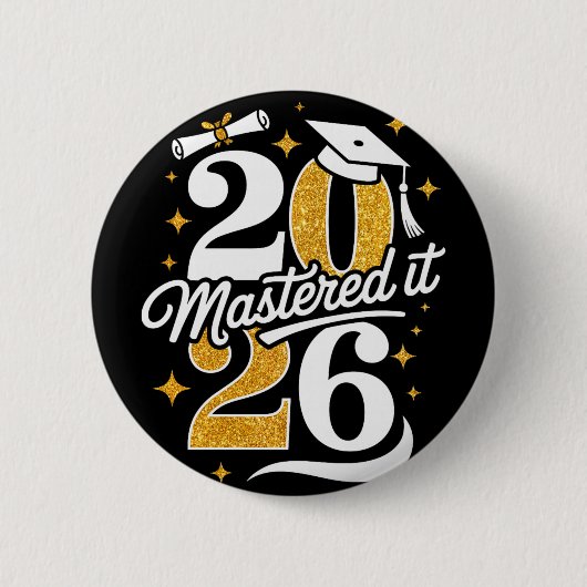 Master Cl van 2026 Afstudeercadeaus Masterdiploma Ronde Button 5,7 Cm (Voorkant)