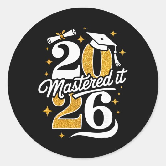 Master Cl van 2026 Afstudeercadeaus Masterdiploma Ronde Sticker (Voorkant)