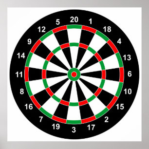 Master Darts Board Basic Round Target Classic game Poster